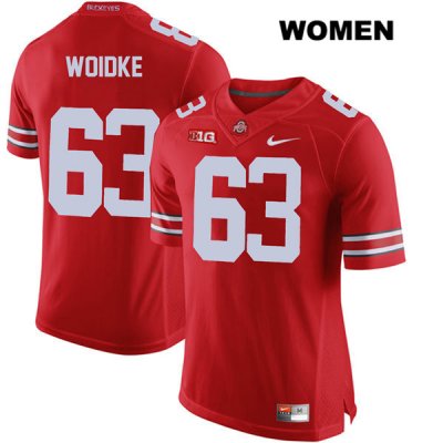 Women's NCAA Ohio State Buckeyes Kevin Woidke #63 College Stitched Authentic Nike Red Football Jersey UB20Y53IW